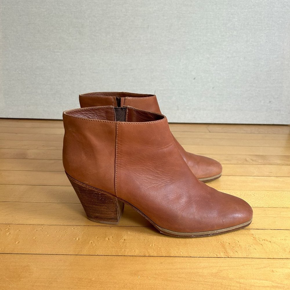 Rachel Comey - Mars Ankle Bootie Brown - Leather Stacked Heel - Size 10